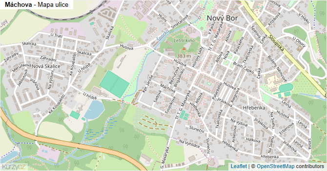 Máchova - mapa ulice