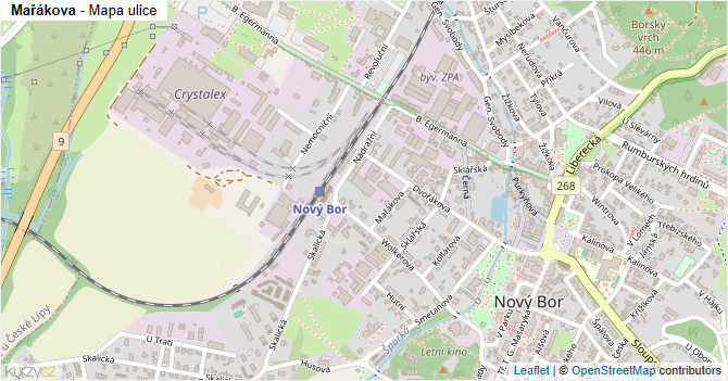 Mařákova - mapa ulice