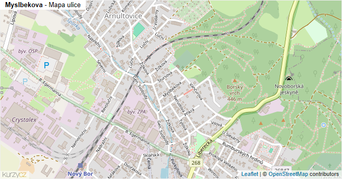 Myslbekova - mapa ulice