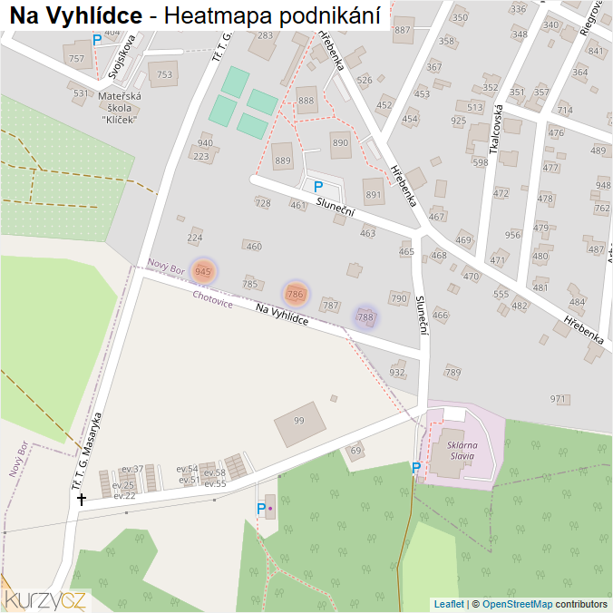 Mapa Na Vyhlídce - Firmy v ulici.