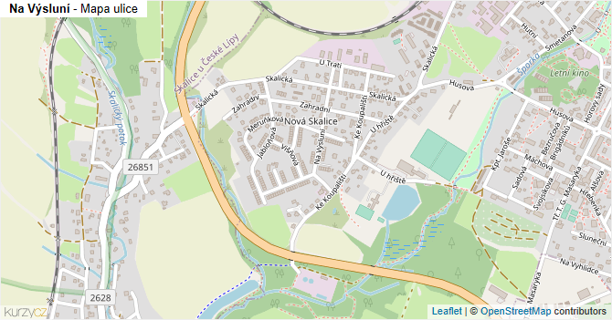 Na Výsluní - mapa ulice