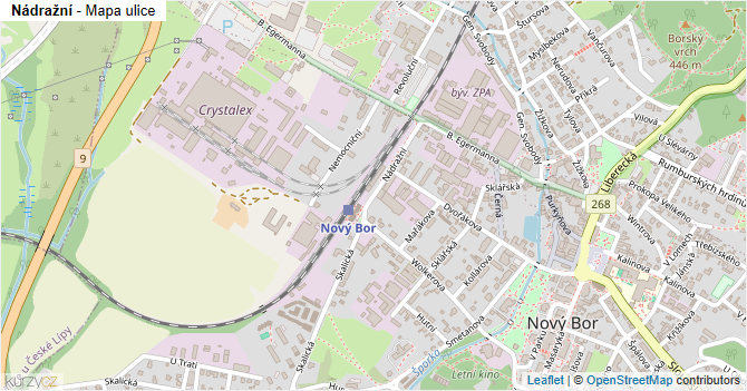 Nádražní - mapa ulice
