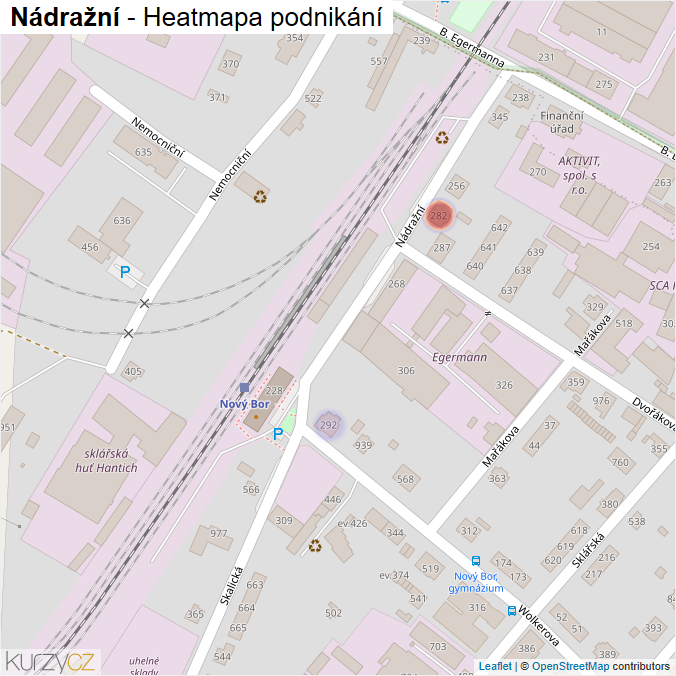 Mapa Nádražní - Firmy v ulici.