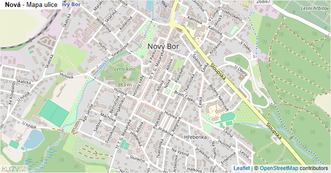 Nová - mapa ulice