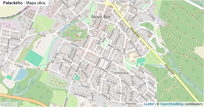 Palackého - mapa ulice