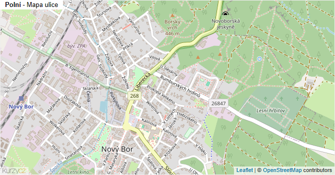 Polní - mapa ulice