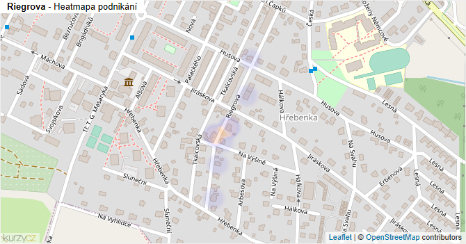 Riegrova - mapa podnikání