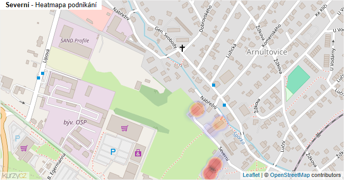 Severní - mapa podnikání