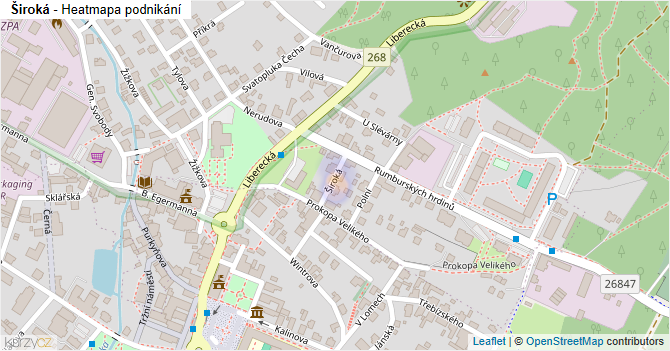 Široká - mapa podnikání