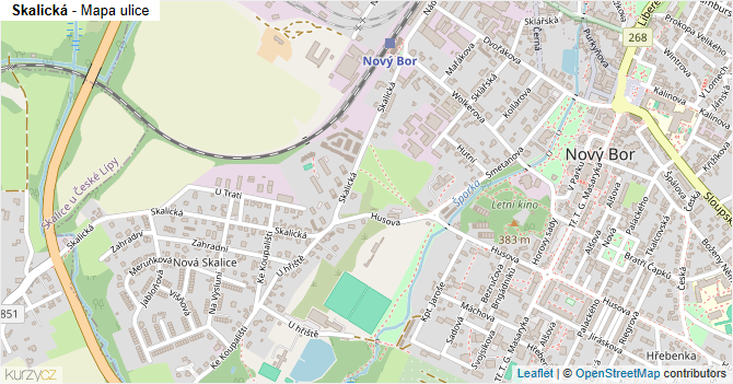 Skalická - mapa ulice
