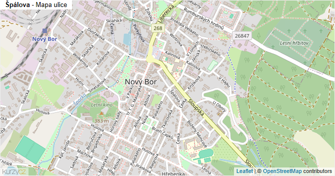 Špálova - mapa ulice