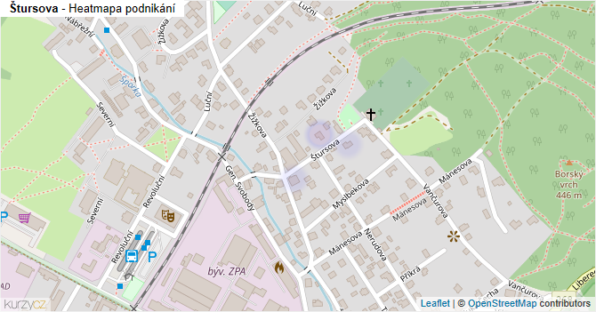 Štursova - mapa podnikání