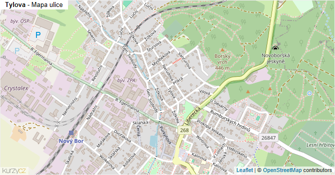 Tylova - mapa ulice