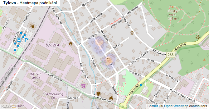 Tylova - mapa podnikání