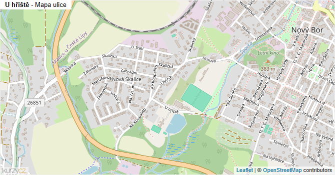 U hřiště - mapa ulice