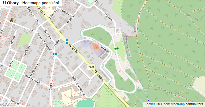 U Obory - mapa podnikání