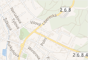 U Slévárny v obci Nový Bor - mapa ulice