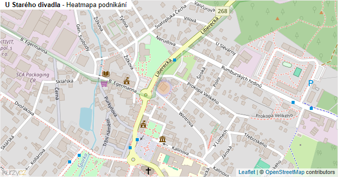 U Starého divadla - mapa podnikání