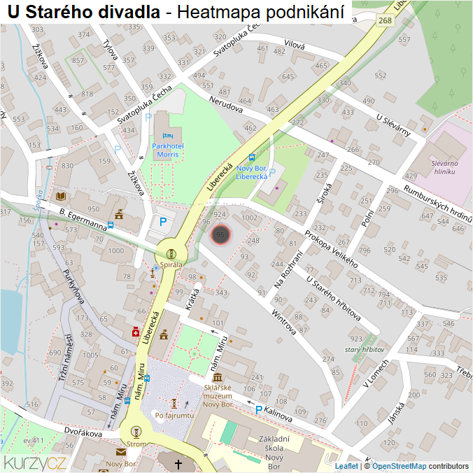 Mapa U Starého divadla - Firmy v ulici.