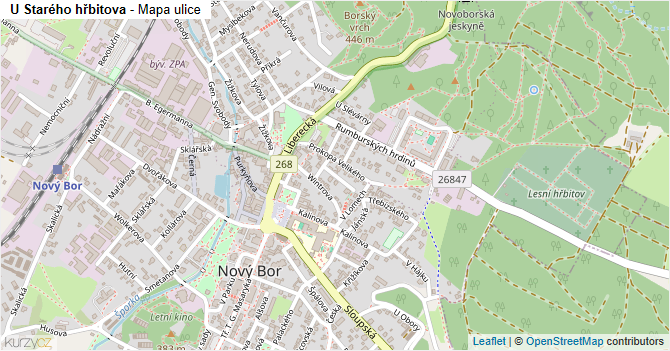 U Starého hřbitova - mapa ulice