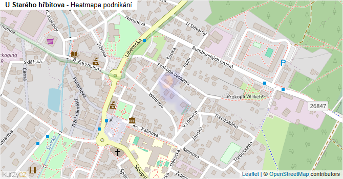 U Starého hřbitova - mapa podnikání