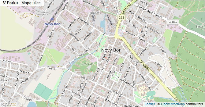 V Parku - mapa ulice
