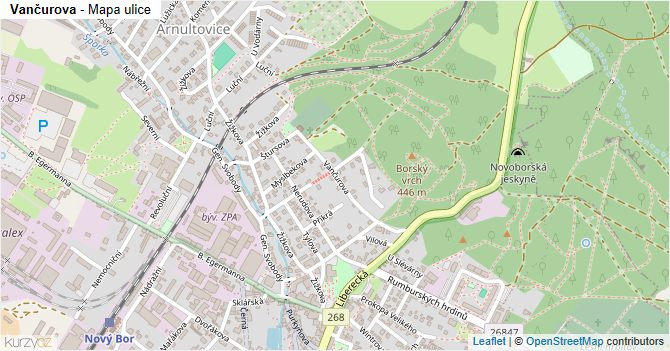 Vančurova - mapa ulice