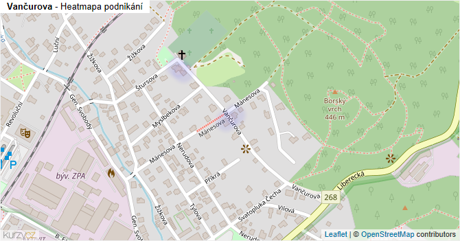 Vančurova - mapa podnikání