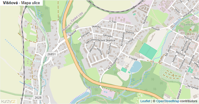 Višňová - mapa ulice