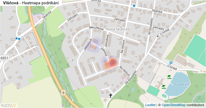 Višňová - mapa podnikání