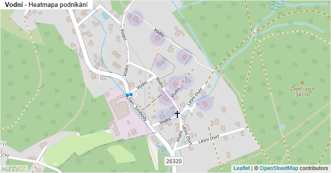 Vodní - mapa podnikání