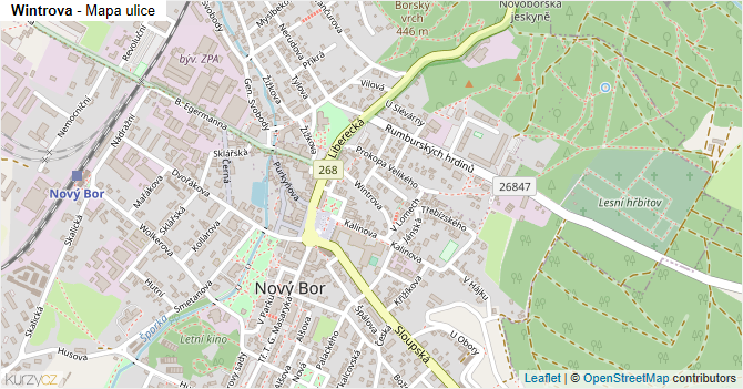 Wintrova - mapa ulice