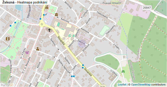 Železná - mapa podnikání
