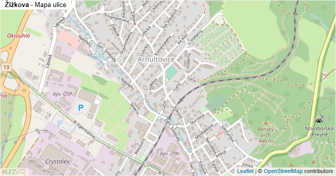 Žižkova - mapa ulice