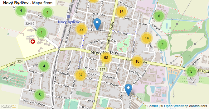 Nový Bydžov - mapa firem