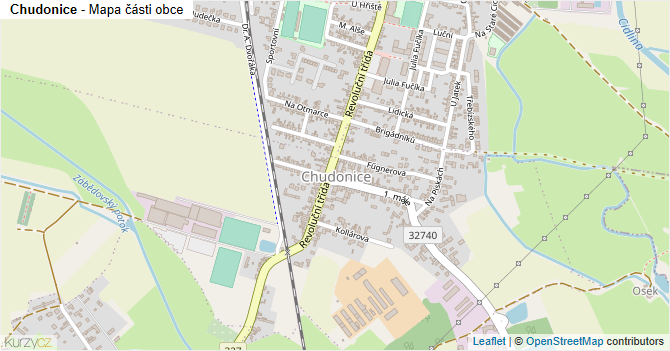 Chudonice - mapa části obce