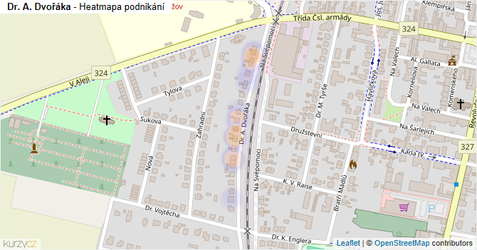 Dr. A. Dvořáka - mapa podnikání