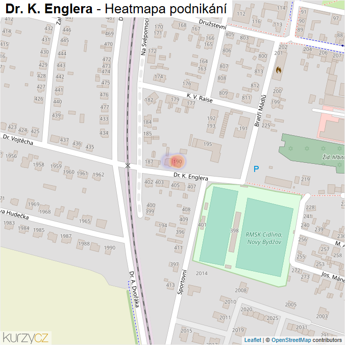 Mapa Dr. K. Englera - Firmy v ulici.