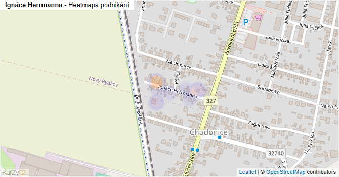 Ignáce Herrmanna - mapa podnikání