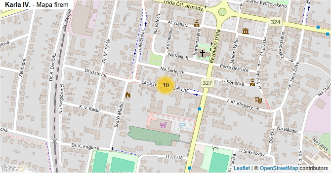 Karla IV. - mapa firem