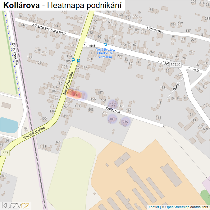 Mapa Kollárova - Firmy v ulici.