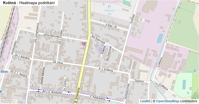 Květná - mapa podnikání