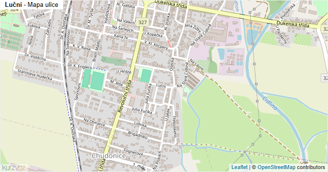 Luční - mapa ulice