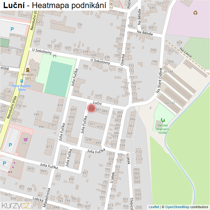 Mapa Luční - Firmy v ulici.