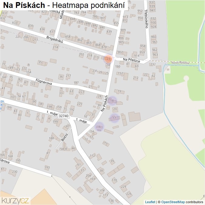 Mapa Na Pískách - Firmy v ulici.