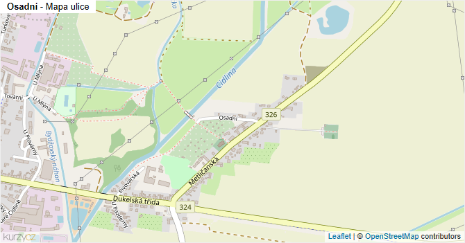 Osadní - mapa ulice