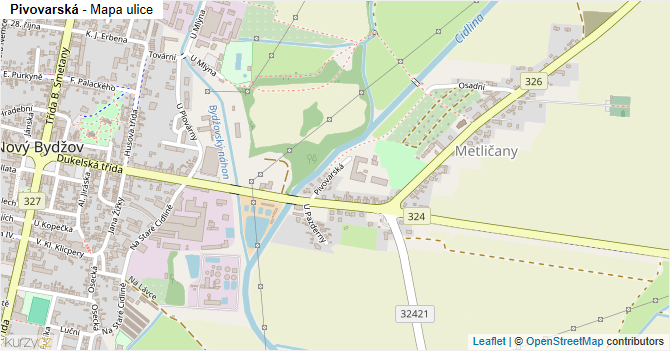 Pivovarská - mapa ulice