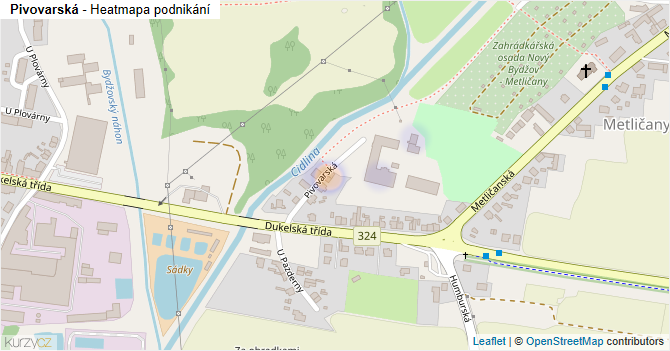 Pivovarská - mapa podnikání