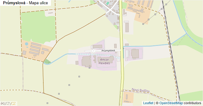 Průmyslová - mapa ulice