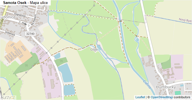 Samota Osek - mapa ulice